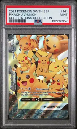PSA 9 Pikachu V-Union SWSH141 Black Star Promo Pokemon Card - Image 1