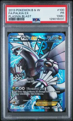 PSA 1 Palkia Ex 100/101 Plasma Blast Ultra Rare Pokemon Card POP 8 - Image 1