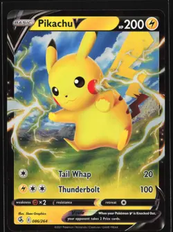 Pikachu V 086/264 SWSH08: Fusion Strike Ultra Rare Pokemon Card - Image 1