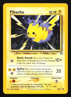 Pikachu 70/111 Neo Genesis Common Pokemon Card - Image 1