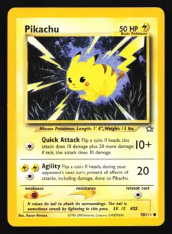 Pikachu 70/111 Neo Genesis Common Pokemon Card - Image 1