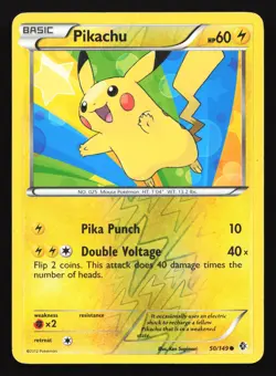 Pikachu 50/149 Boundaries Crossed Reverse Holo Pokemon Card - Image 1