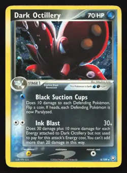 Pokemon Dark Octillery 8/109 EX Tema Rocket Returns Holo Rare LP - Image 1