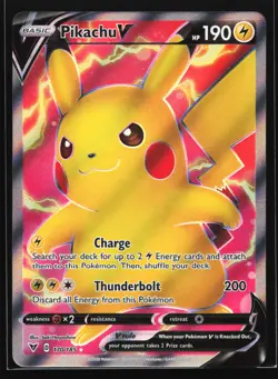 Pikachu V (Full Art) 170/185 SWSH04: Vivid Voltage Ultra Rare Pokemon Card - Image 1