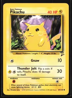 Pikachu 87/130 Base Set 2 Common Pokemon Card - Image 1