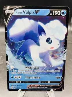Pokemon Alolan Vulpix V 033/195 Silver Tempest Ultra Rare Holo NM - Image 1