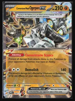 Pokemon Cornerstone Mask Ogerpon ex 058/131 Prismatic Evolutions Double Rare NM - Image 1