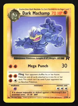 Pokemon Dark Machamp 27/82 WotC Team Rocket Unlimited Rare LP - Image 1