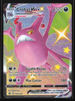 Pokemon Crobat VMAX SWSH099 Shining Fates Holo Black Star Promo NM - Image 1