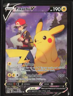Pikachu V TG16 SWSH11: Lost Origin Trainer Gallery Ultra Rare Pokemon Card - Image 1