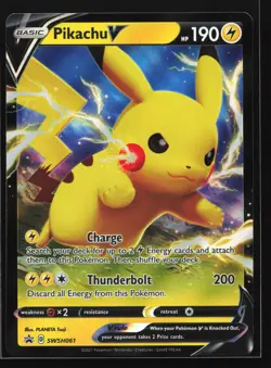 Pikachu V SWSH061 SWSH: Sword & Shield Black Star Promo Pokemon Card - Image 1