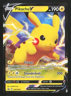 Pikachu V SWSH061 SWSH: Sword & Shield Black Star Promo Pokemon Card - Image 1