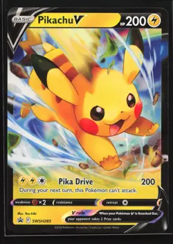 Pikachu V SWSH285 SWSH: Sword & Shield Black Star Promo Pokemon Card - Image 1