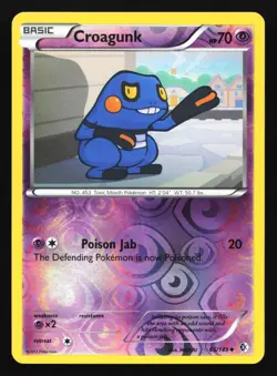 Pokemon Croagunk 65/149 Boundaries Crossed Reverse Holo LP - Image 1
