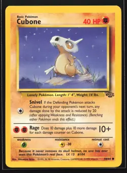 Pokemon Cubone 50/64 WotC Jungle Unlimited Common NM - Image 1