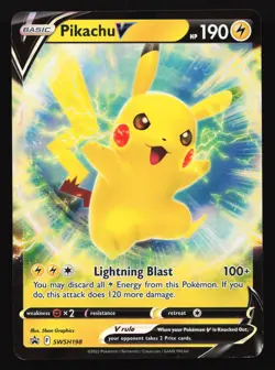 Pikachu V SWSH198 Sword & Shield Black Star Promo Pokemon Card - Image 1