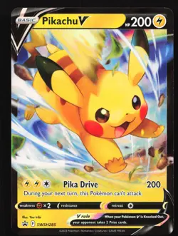 Pikachu V SWSH285 SWSH: Sword & Shield Black Star Promo Pokemon Card - Image 1