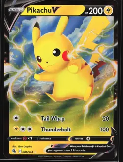 Pikachu V 086/264 SWSH08: Fusion Strike Ultra Rare Pokemon Card - Image 1