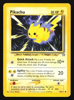 Pikachu 70/111 Neo Genesis Common Pokemon Card - Image 1