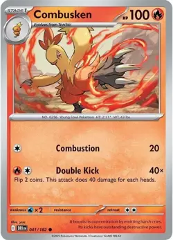 x4 Combusken - 041/182 - Common - Reverse Holo Pokemon SV10 Destined Rivals M/NM - Image 1