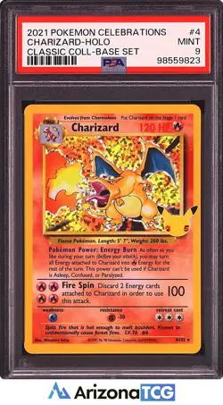 Pokemon 2021 Charizard 4/102 Holo Celebrations Classic Collection Base Set PSA 9 - Image 1