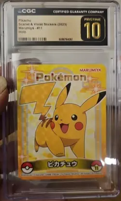 🔥2023 Pokemon Pikachu S & Violet Marumiya Sticker #11 Holo CGC 10 PRISTINE🔥 - Image 1