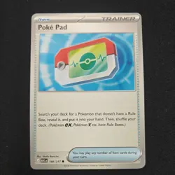 Pokemon Poke Pad Trainer Item 198/217 English Pokemon TCG Card Standard Size - Image 1