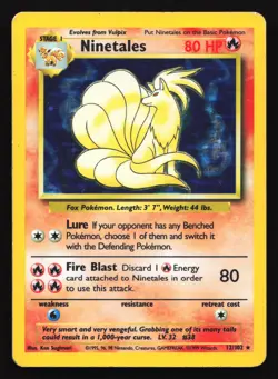 Ninetales 12/102 Base Set Holo Rare Pokemon Card - Image 1