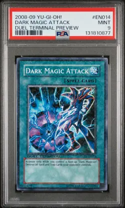 2008-09 YU-GI-OH! DUEL TERMINAL PREV #EN014 DARK MAGIC ATTACK PSA 9 - Image 1