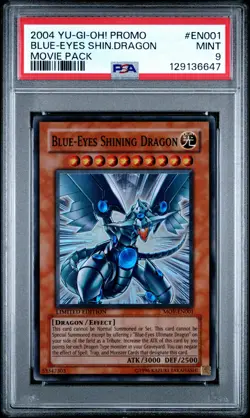 PSA 9 Blue Eyes Shining Dragon MOV-EN001 2004 Yu-Gi-Oh Movie Promo - Image 1