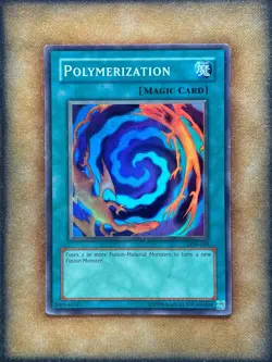 Yugioh Polymerization LOB-059 Super Rare Original Print HP - Image 1