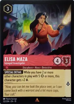 122/204 ELISA MAZA INTREPID INVESTIGATOR EN10 RARE DISNEY LORCANA CARD - Image 1