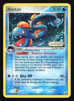 Huntail 18/92 Legend Maker STAMPED Reverse Holo Rare Pokemon Card - Image 1