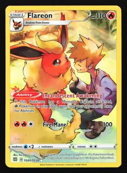 Flareon TG01 SWSH09: Brilliant Stars Trainer Gallery Ultra Rare Pokemon Card - Image 1