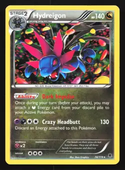 Hydreigon 74/119 Phantom Forces Cosmos Holo Promo Pokemon Card - Image 1