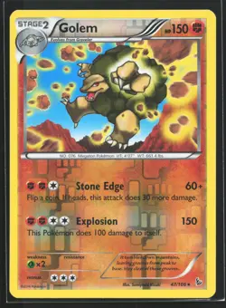 Golem 47/106 XY - Flashfire Reverse Holo Rare Pokemon Card - Image 1