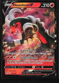 Houndoom V 021/189 Darkness Ablaze Ultra Rare Pokemon Card - Image 1