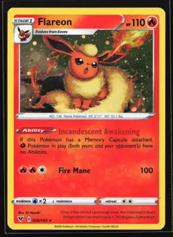 Flareon 026/185 Vivid Voltage Cosmos Holo Rare Pokemon Card - Image 1