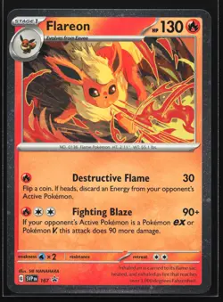 Flareon 167 SV: Scarlet & Violet Black Star Promo Pokemon Card SWIRL - Image 1