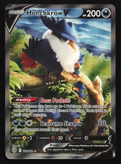 Honchkrow V (Alt Art) 162/172 SWSH09: Brilliant Stars Ultra Rare Pokemon Card - Image 1