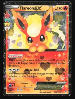 Flareon EX RC6/RC32 Generations: Radiant Collection Ultra Rare Pokemon Card - Image 1