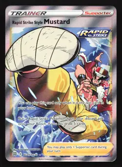 Rapid Strike Style Mustard TG27 Brilliant Stars Trainer Gallery Pokemon Card - Image 1