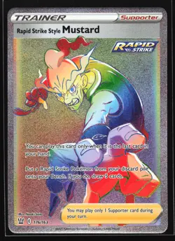 Rapid Strike Style Mustard 176/163 Battle Styles Secret Rare Pokemon Card - Image 1