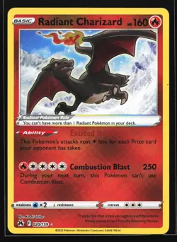 Radiant Charizard 020/159 Crown Zenith Radiant Rare Pokemon Card - Image 1