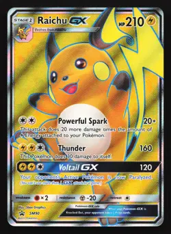 Raichu GX SM90 Sun & Moon Black Star Promo Pokemon Card - Image 1
