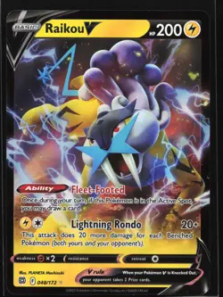 Raikou V 048/172 SWSH09: Brilliant Stars Ultra Rare Pokemon Card - Image 1