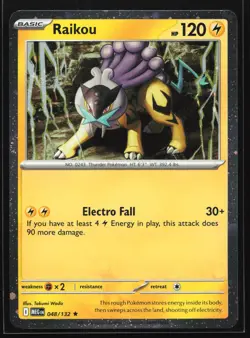Raikou (Cosmos Holo)048/132 ME01: Mega Evolution Rare Pokemon Card SWIRL - Image 1
