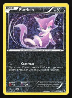 Purrloin RC13 Legendary Treasures: Radiant Collection Holo Pokemon Card - Image 1