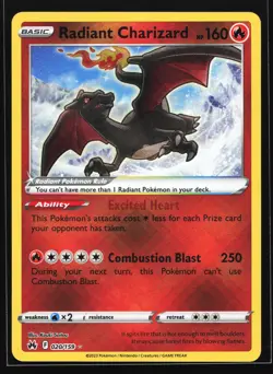 Radiant Charizard 020/159 Crown Zenith Radiant Rare Pokemon Card - Image 1