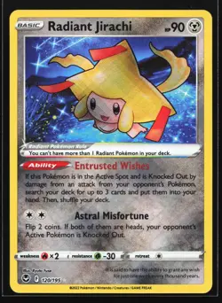 Radiant Jirachi 120/195 SWSH12: Silver Tempest Radiant Rare Pokemon Card - Image 1